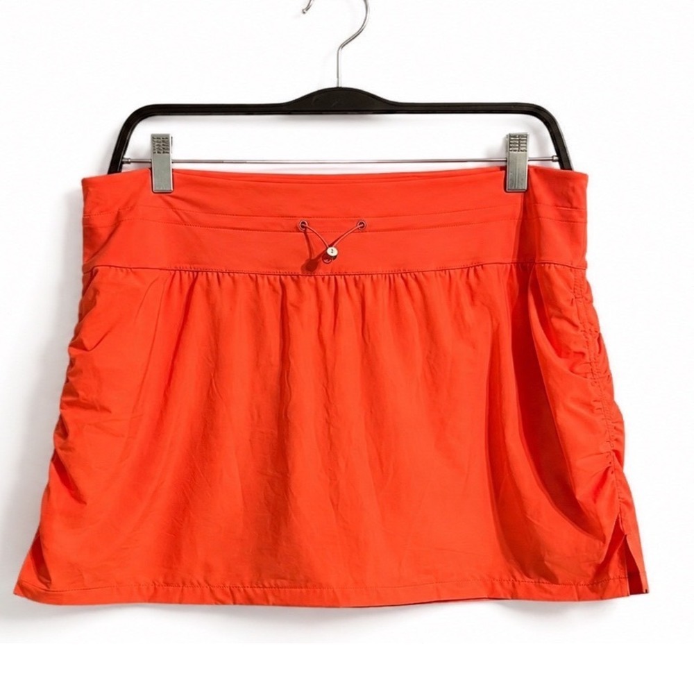 TravisMathew Dune Grass Golf Skort XL Orange Moveknit Built In Shorts Pockets